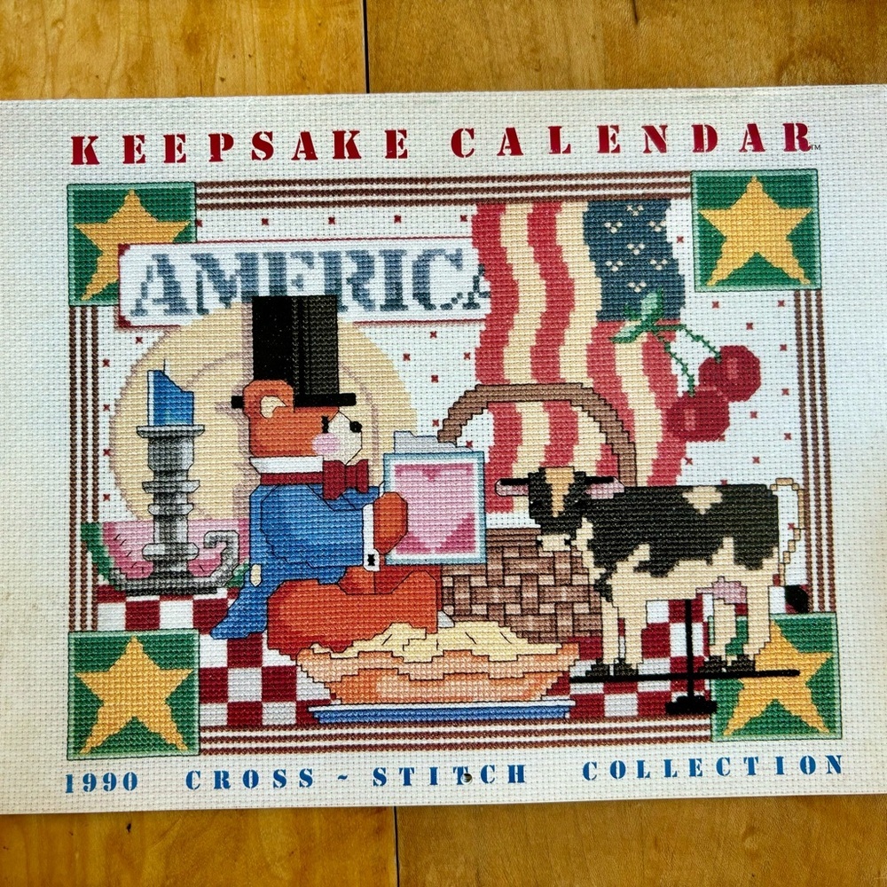 Keepsake Calendar 1990 Cross Stitch Collection 44 Pages